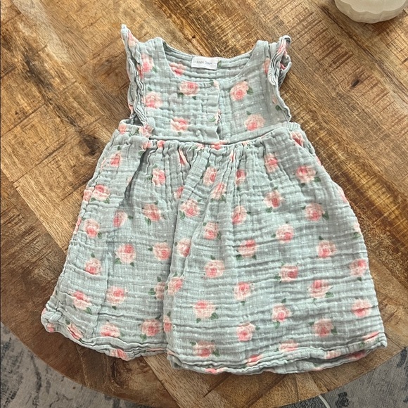 Angel Dear Gray Baby Dress with Pink Floral Design - Picture 1 of 2